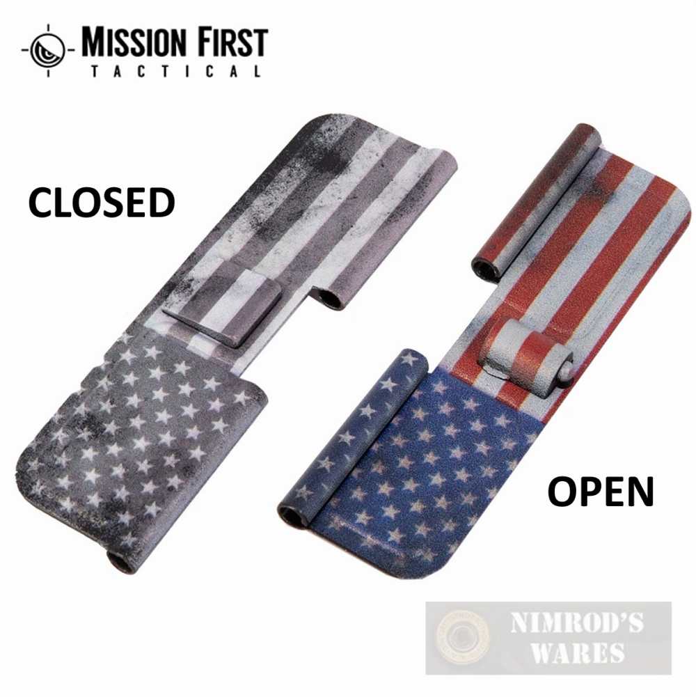 Mission First Tactical AR Ejection Port Cover Dust Cover US Flag Matte-img-0