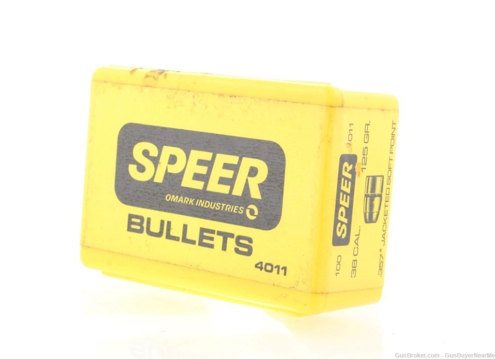 100 Speer 4011 .38 Cal. 125 GR. .357" Jacketed Soft Point Bullets-img-1
