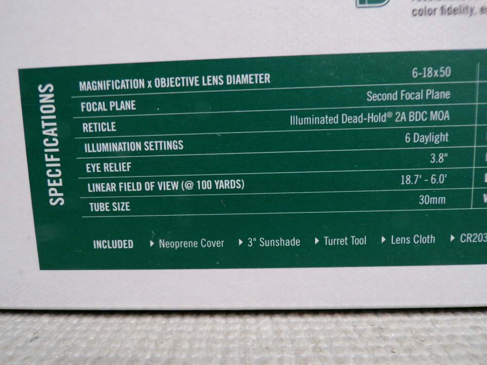 Vortex Crossfire HD 6-18x50mm Dead Hold BDC Reticle CFR-61801i  -img-5