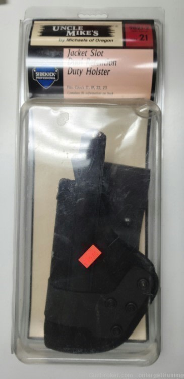 UNCLE MIKES DUAL RETENTION DUTY HOLSTER - L/H - GLOCK 17, 19, 22, 23-img-0