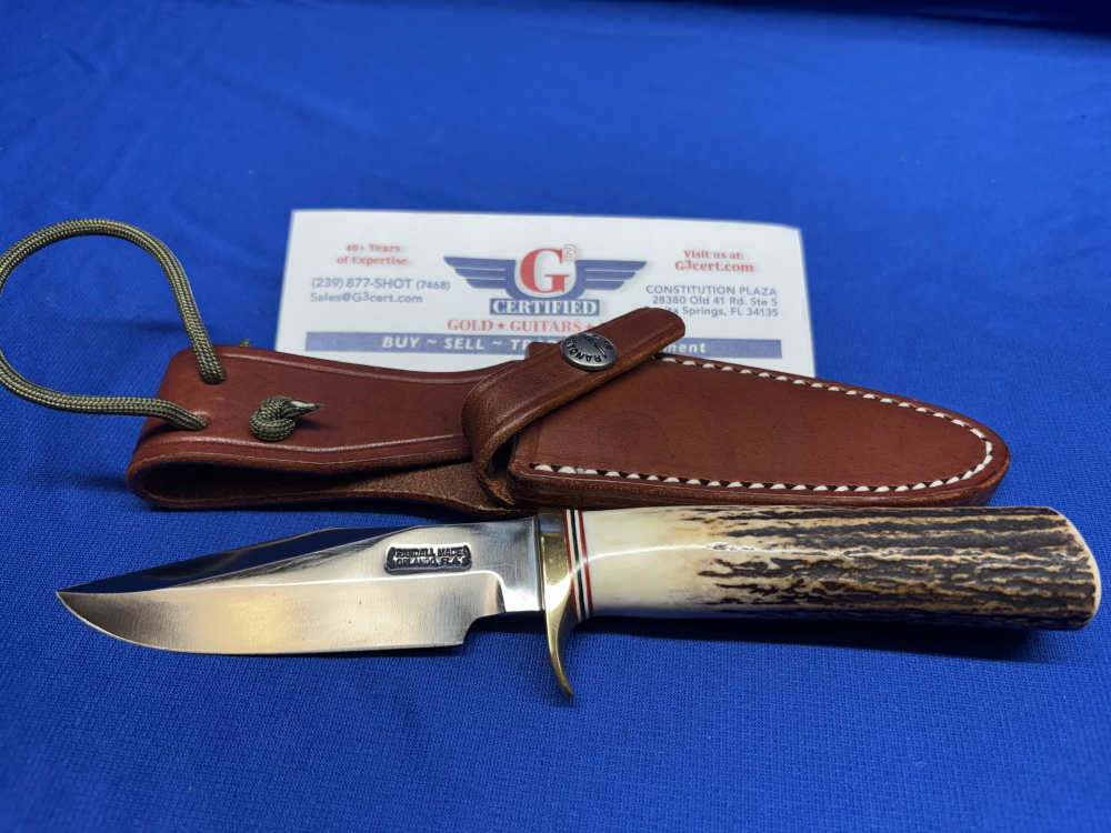 1980's RANDALL # 8 -4" KNIFE & STAG HANDLE  W/ SHEATH!  mfg: ORLANDO FL-img-1