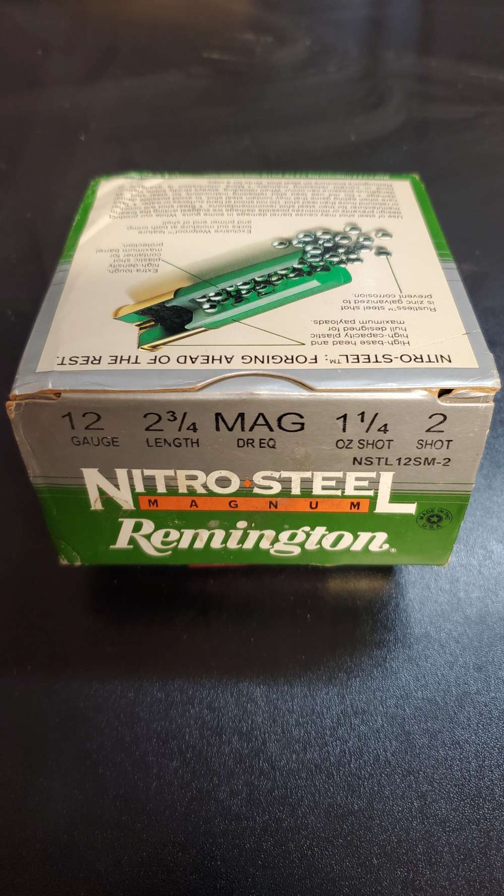 Remington Nitro Steel Magnum 12 GA 2¾” #2 Shot 1¼ oz – 25 Rds – VG Box-img-0