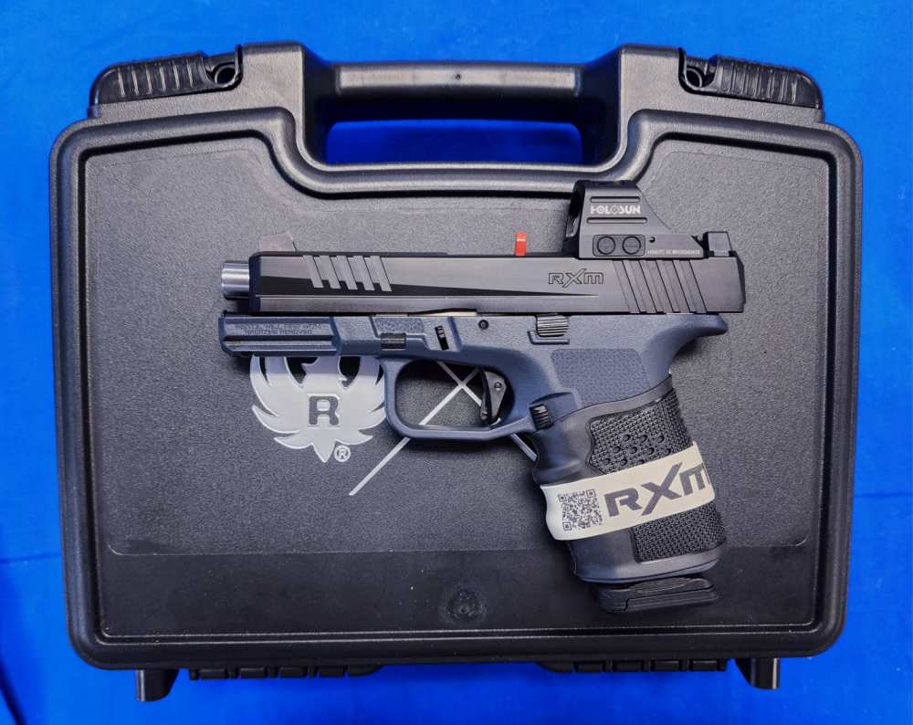 EXCELLENT UPGRADED RUGER RXM 9MM PISTOL, 4" NDZ MATCH, HOLOSUN RED DOT-img-1