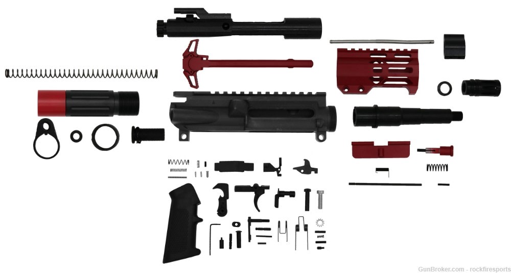 AR-15 Micro 2 Tones Build Kit 5.56/.223 - Red-img-0