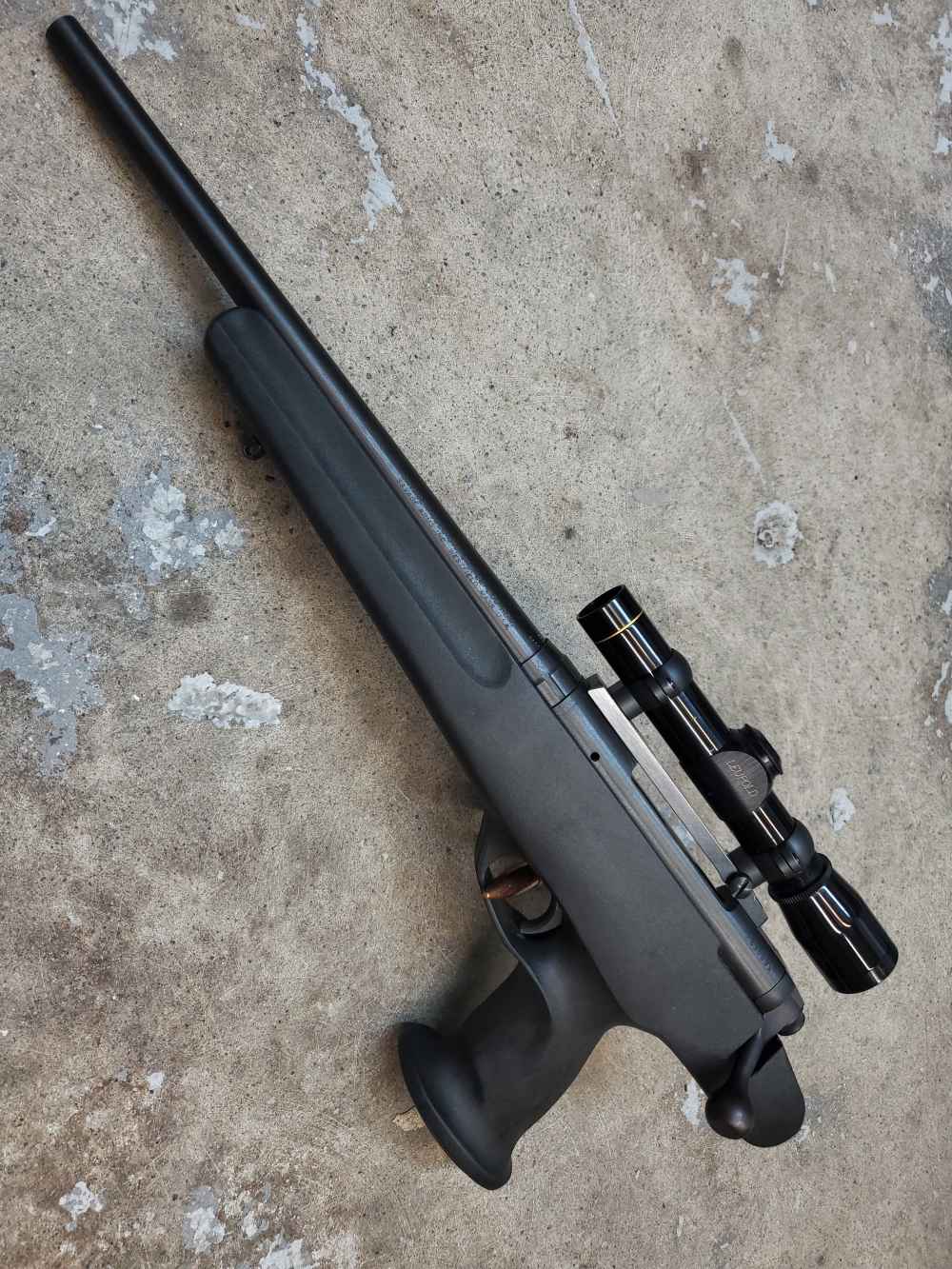 Savage — .22-250 Rem — 14" Barrel — Polymer Pistol Chassis — Leupold M8 2x -img-0