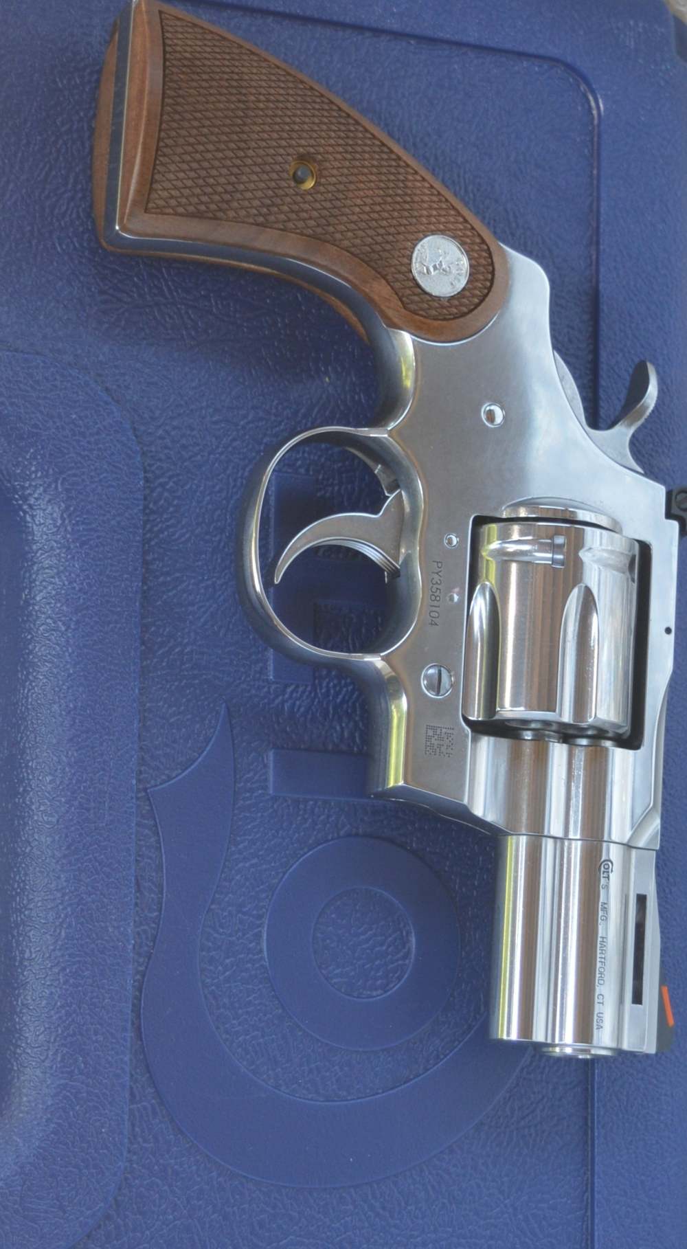 Colt Python 2.5" Brl Walnut Grips Semi-Bright Stainless /EZ PAY $124-img-5