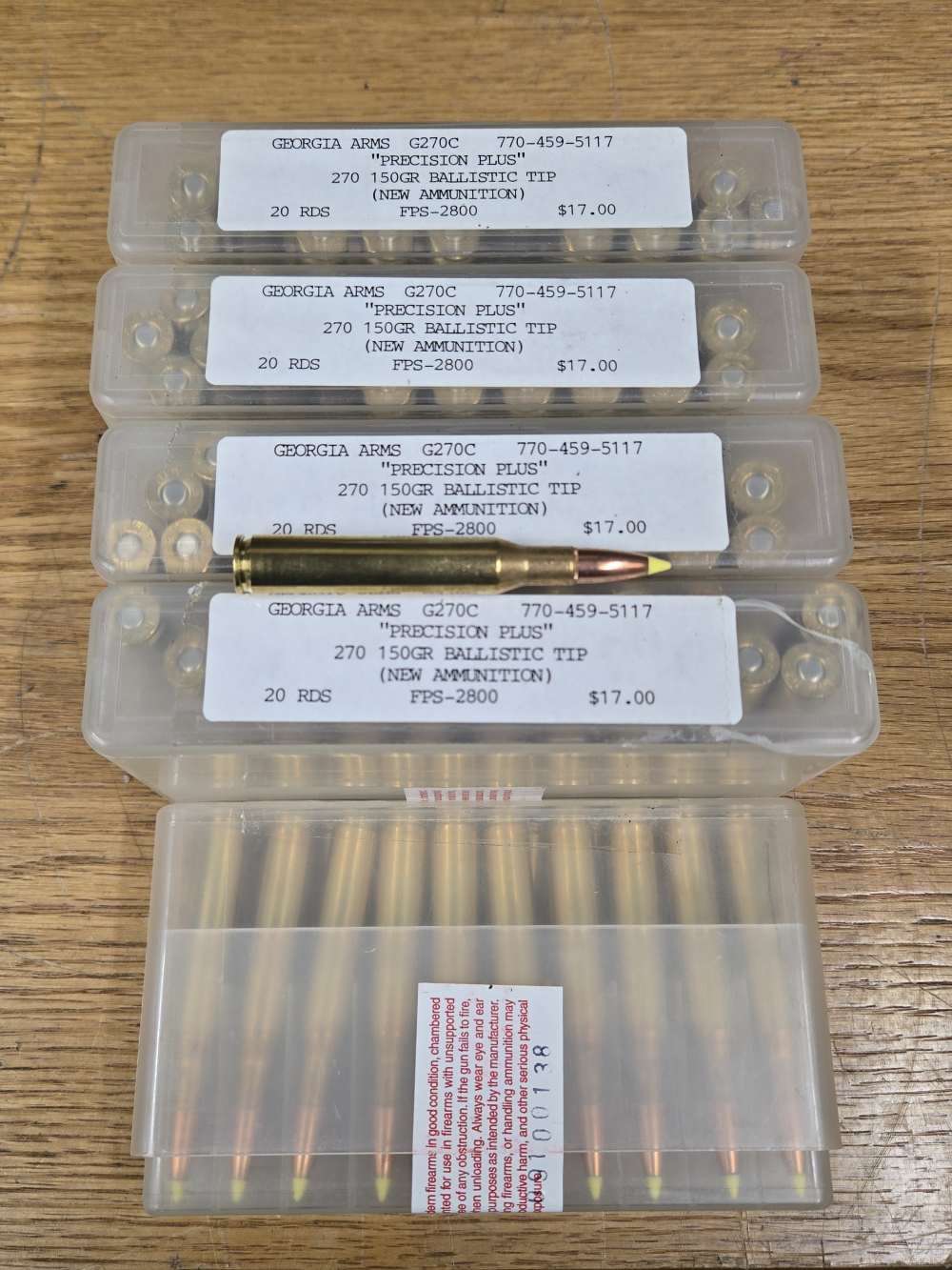 270 Winchester 150gr 100 Rounds Georgia Arms Precision Plus-img-1