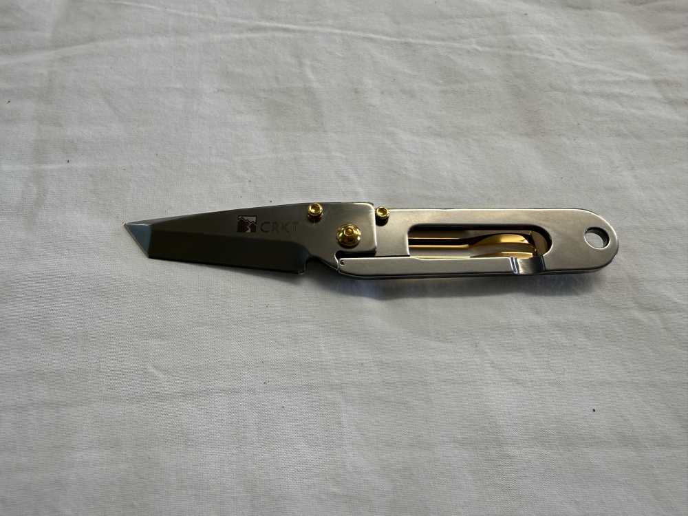 CRKT Ed Halligan 24KT Kiss SST Folding Knife 5500G Discontinued #104-106-img-1