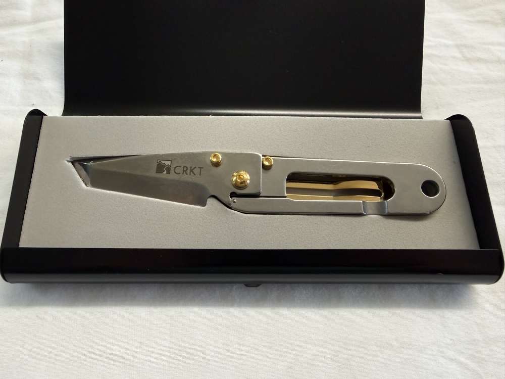 CRKT Ed Halligan 24KT Kiss SST Folding Knife 5500G Discontinued #104-106-img-0