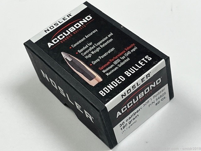 Nosler Accubond 30 Caliber(.308") 180 Grain P/N 54825 50 Count New!-img-1