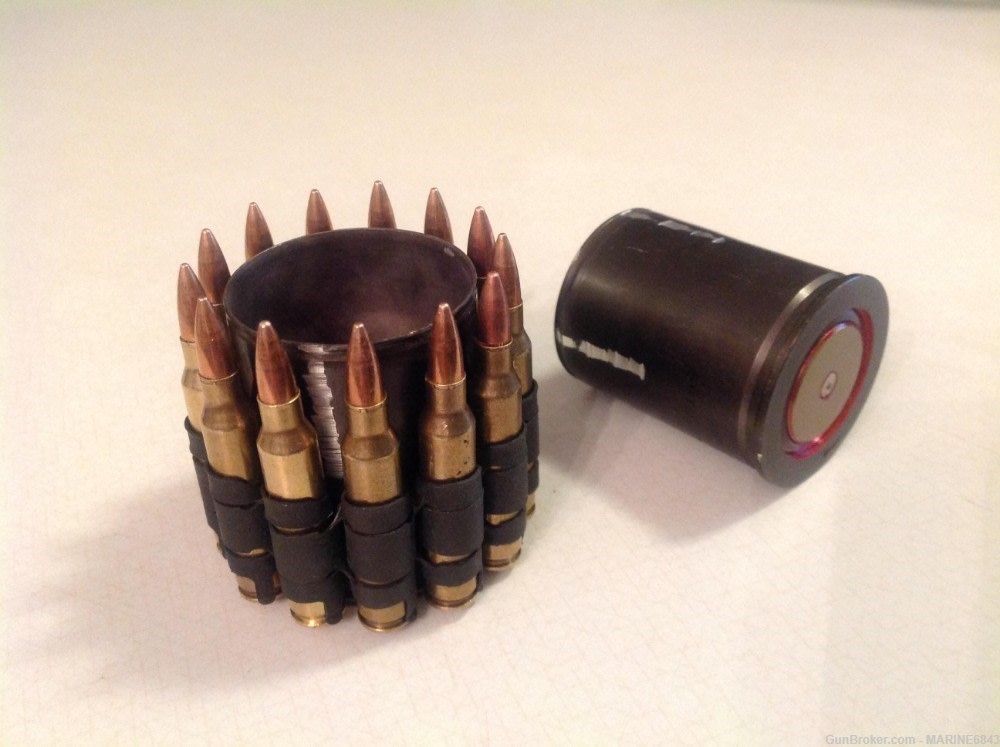   MK-19 GRENADE EMPTY HULL   WITH  11 -308 BRASS DUMMY  SHELLS -img-0