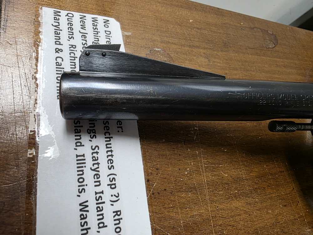 Colt Officer Model Special 22lr Heavy Barrel Revolver Colteer Rear Sight-img-5