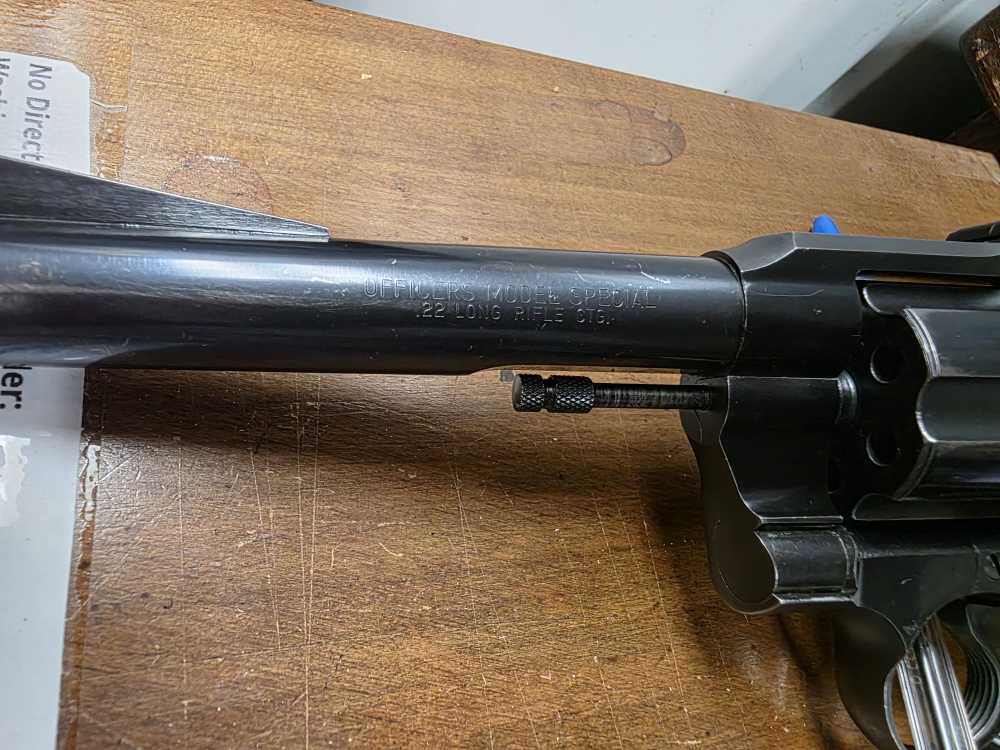 Colt Officer Model Special 22lr Heavy Barrel Revolver Colteer Rear Sight-img-4
