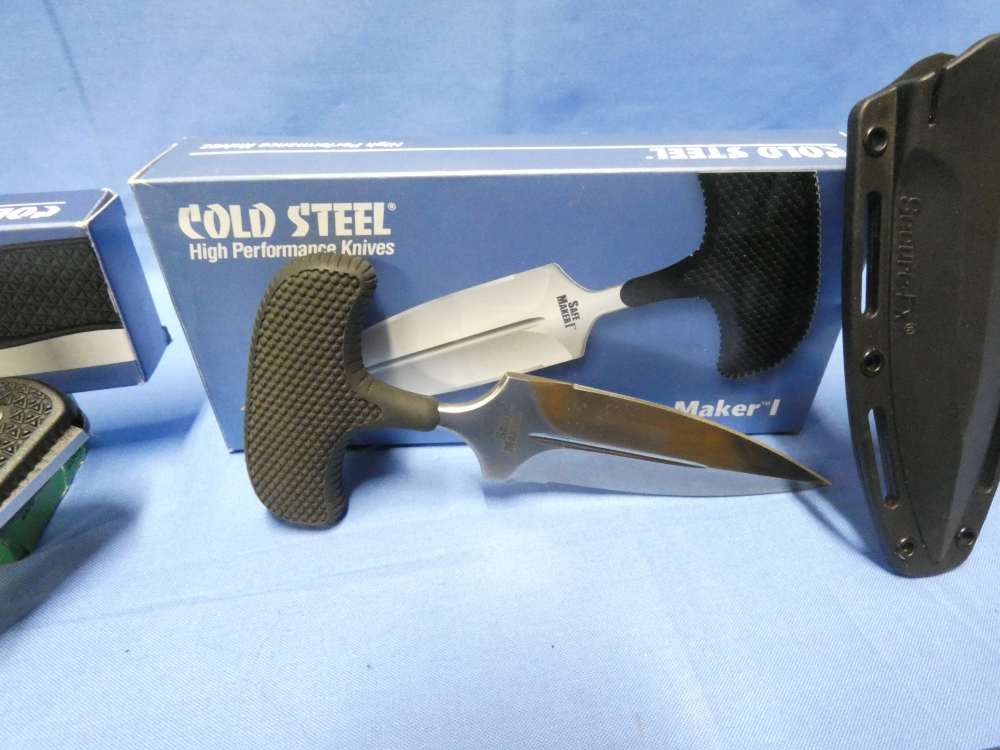 3-COLD STEEL KNIVES "THE BUNDLE" VOYAGER TANTO-SAFE MAKER I-RECON TANTO-img-3