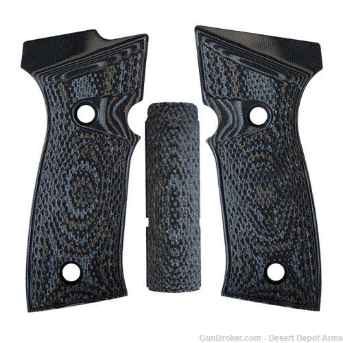 Inverse Checkered G10 Palmswell Grip Panels – G-Mascus Black/Grey 48157-img-0