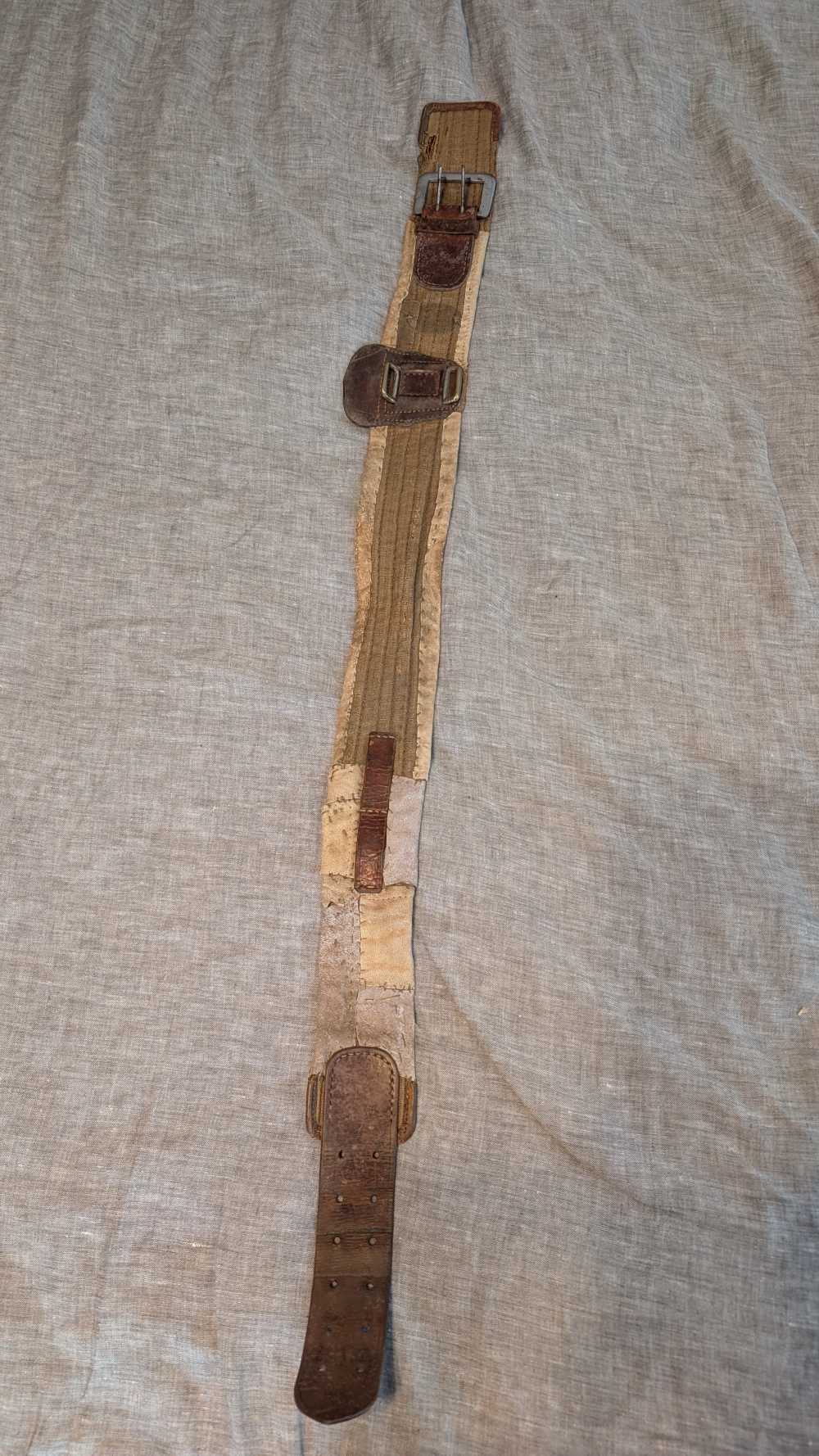 WW2 Japanese Officer Sword Belt with Unique Leather Field Repairs-img-0