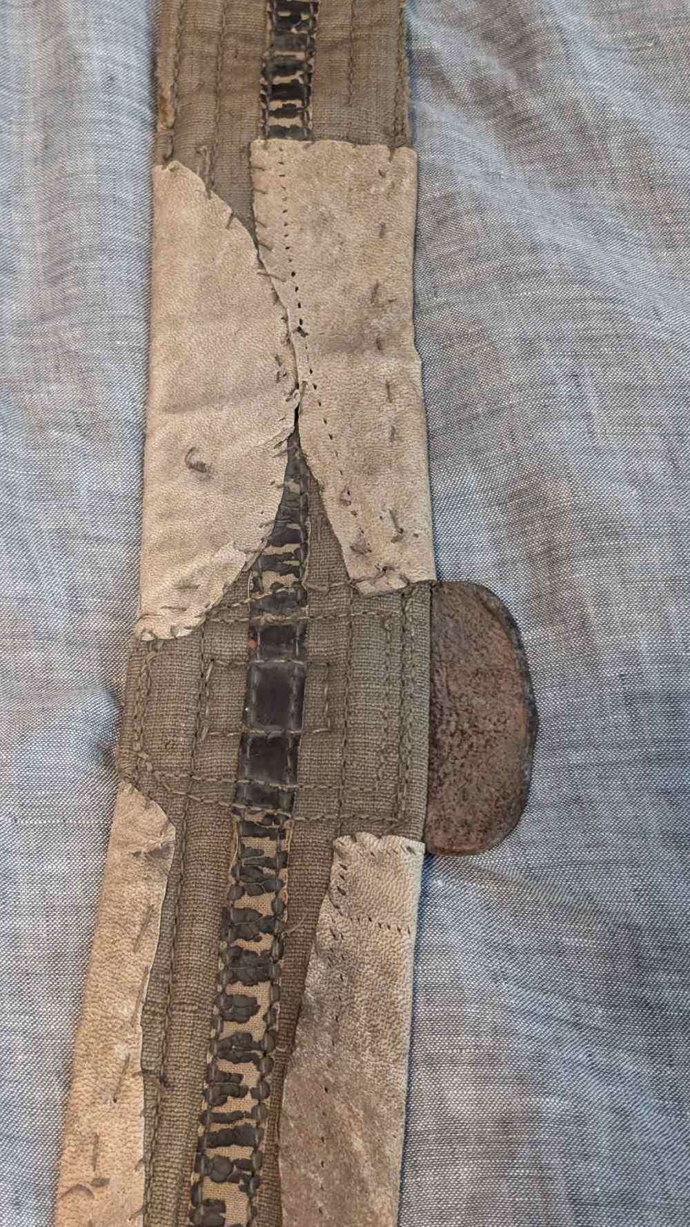WW2 Japanese Officer Sword Belt with Unique Leather Field Repairs-img-10