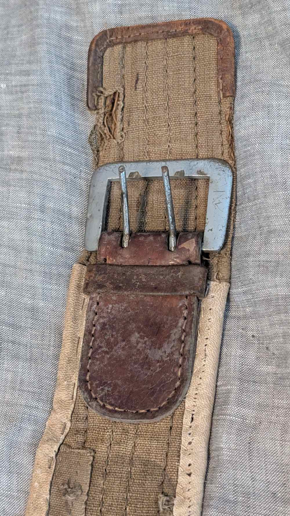 WW2 Japanese Officer Sword Belt with Unique Leather Field Repairs-img-2