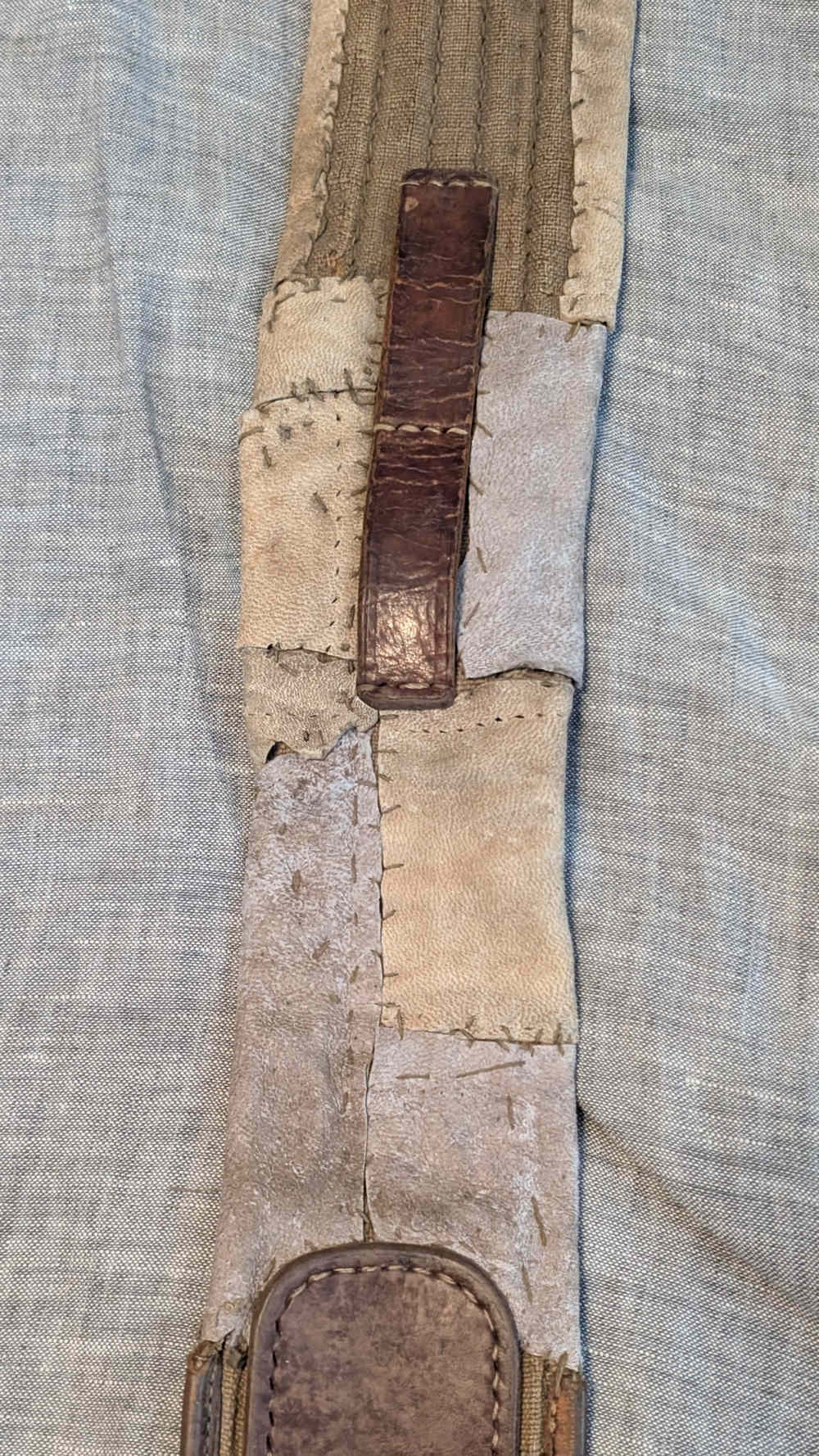 WW2 Japanese Officer Sword Belt with Unique Leather Field Repairs-img-4