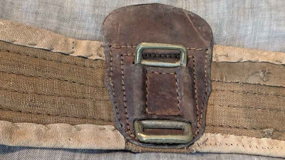 WW2 Japanese Officer Sword Belt with Unique Leather Field Repairs-img-3