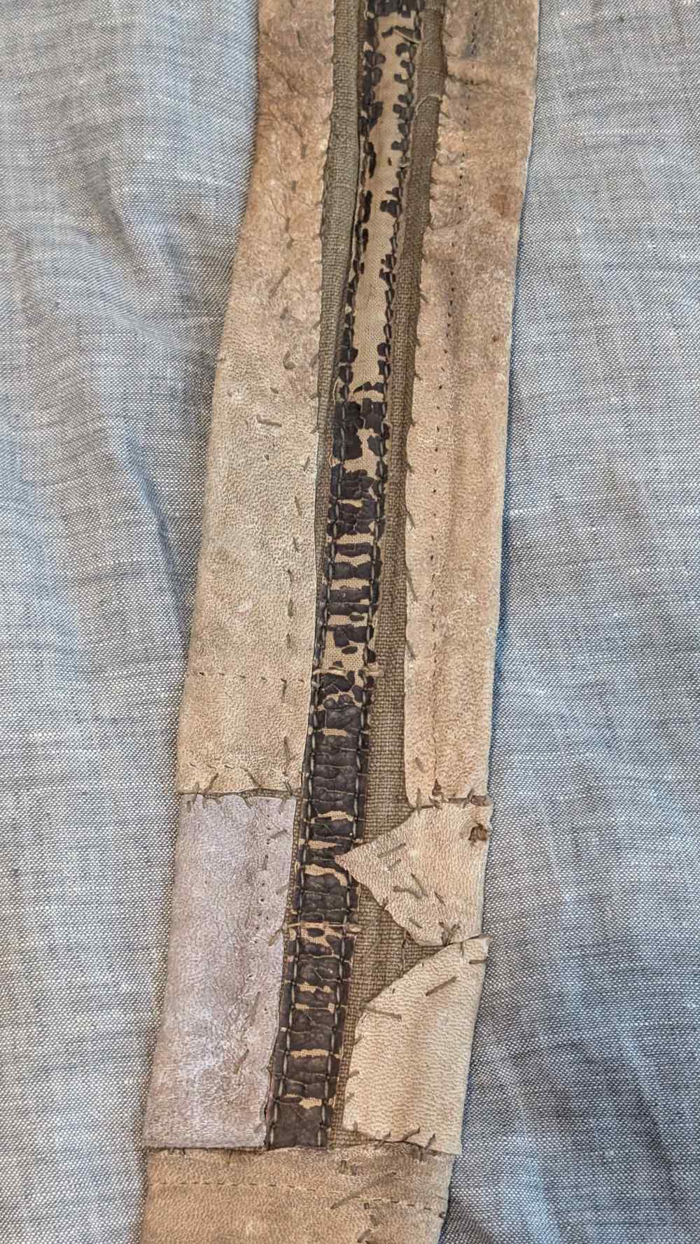 WW2 Japanese Officer Sword Belt with Unique Leather Field Repairs-img-9