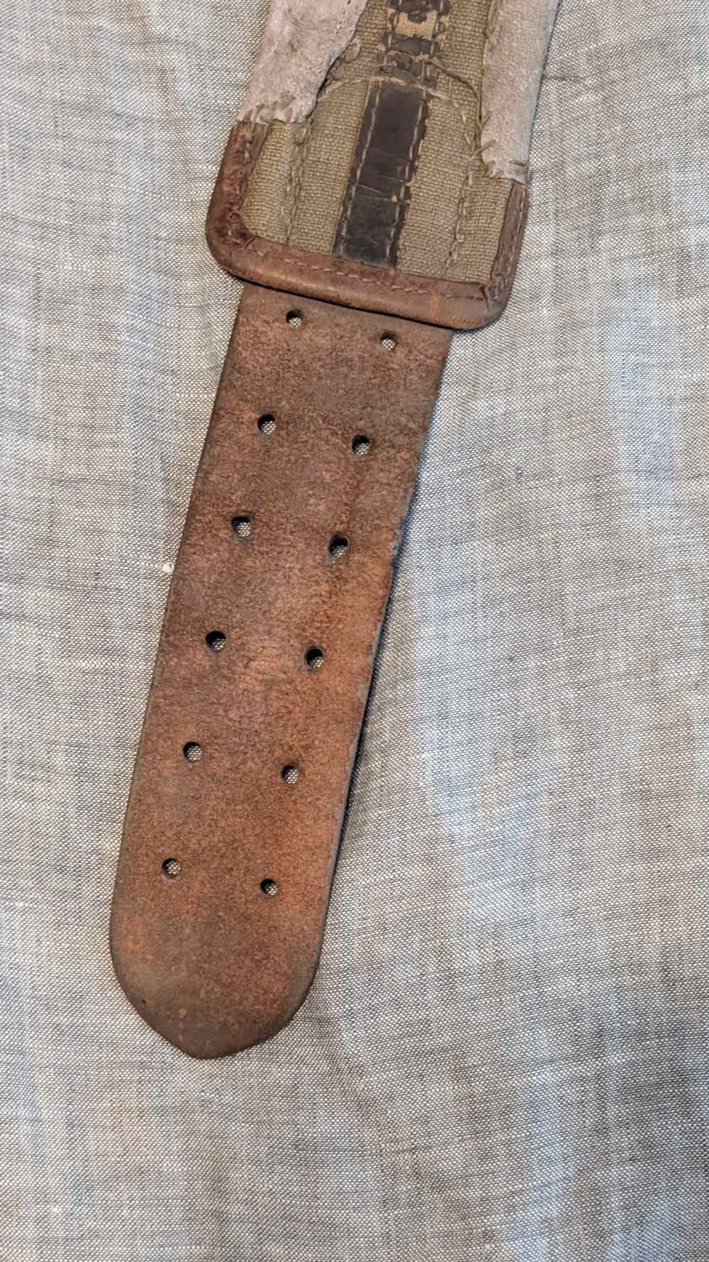 WW2 Japanese Officer Sword Belt with Unique Leather Field Repairs-img-6