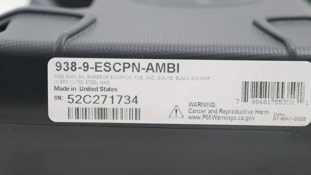 N.I.B.- SIG P938 EMPEROR SCORPION 9MM W/ FACTORY CASE AND 2 MAGS-img-38