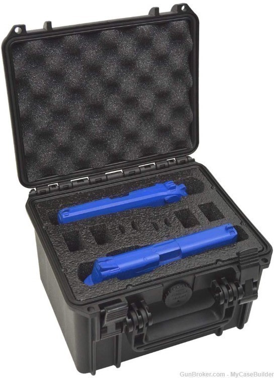 2 Pistol 6 Magazine DORO Heavy Duty Gun Case w/ Black Foam-img-0