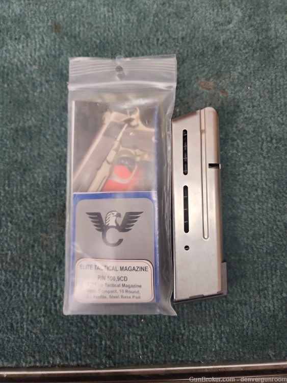 Wilson Combat 10rnd Elite Tactical 1911 Compact 9mm, Steel Basepad-img-1