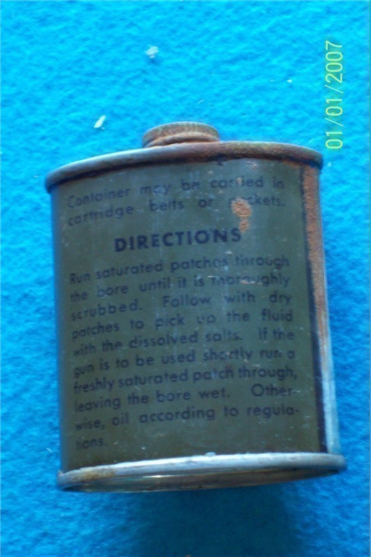VINTAGE 2 OZ CLEANER-RIFLE BORE USGI TIN WW2?-img-1