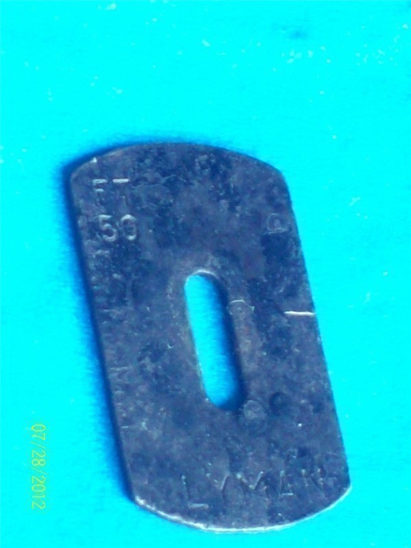 LYMAN VINTAGE BRIDGE/SLIDE PLATE 50 FT MARK-img-0