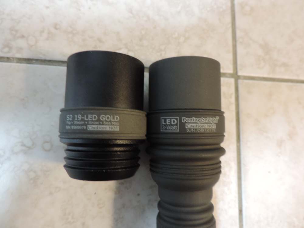 Pentagon S2 flashlight with a 3 watt led and 19 led gold head-img-0
