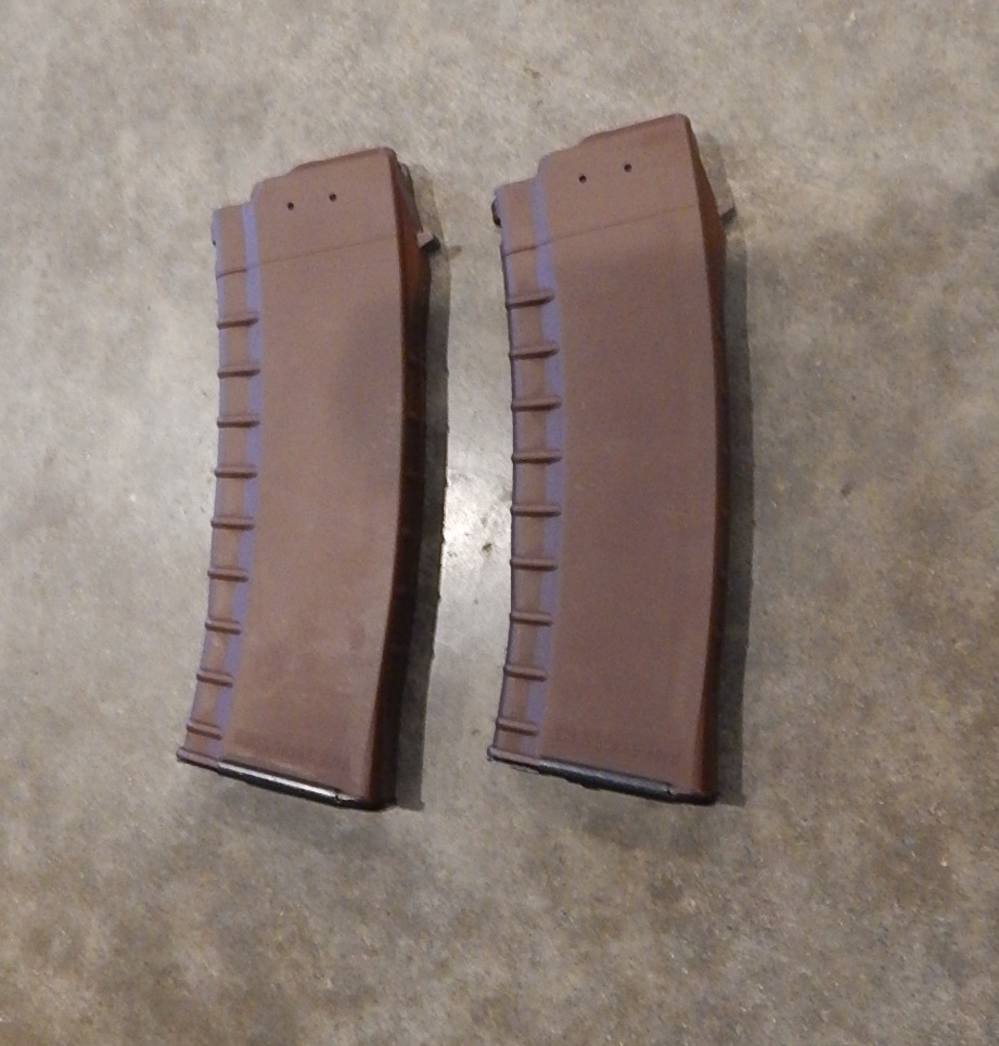 (2) TWO Bulgarian AK-556 30rd Mags Magazines 5.56x45 AKM Brown-img-0