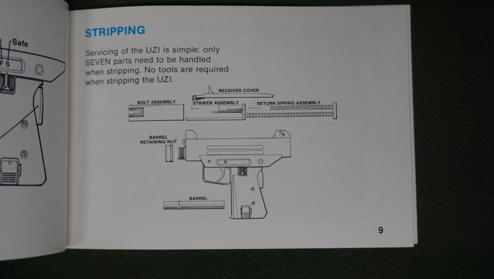 1984 IMI UZI Blue Semi Auto Pistol Owner’s Manual – Action Arms Ltd – NOS-img-8