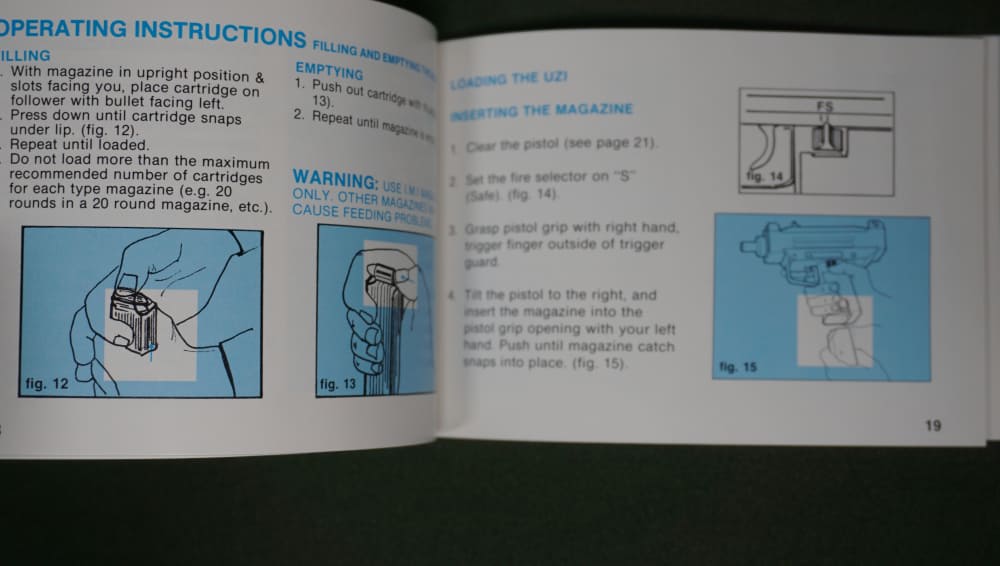1984 IMI UZI Blue Semi Auto Pistol Owner’s Manual – Action Arms Ltd – NOS-img-9