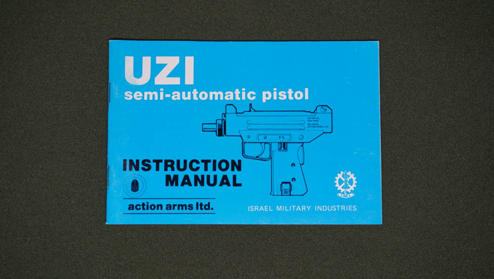 1984 IMI UZI Blue Semi Auto Pistol Owner’s Manual – Action Arms Ltd – NOS-img-0