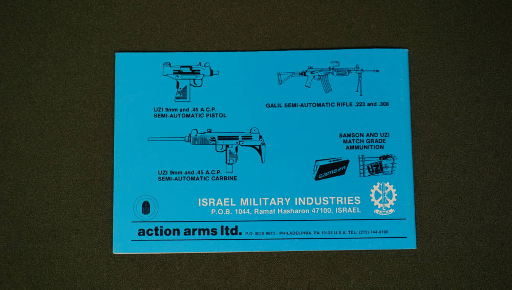 1984 IMI UZI Blue Semi Auto Pistol Owner’s Manual – Action Arms Ltd – NOS-img-3