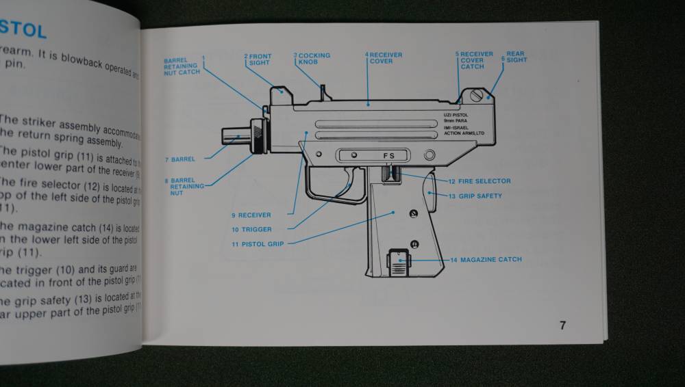 1984 IMI UZI Blue Semi Auto Pistol Owner’s Manual – Action Arms Ltd – NOS-img-7