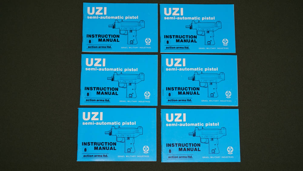 1984 IMI UZI Blue Semi Auto Pistol Owner’s Manual – Action Arms Ltd – NOS-img-1