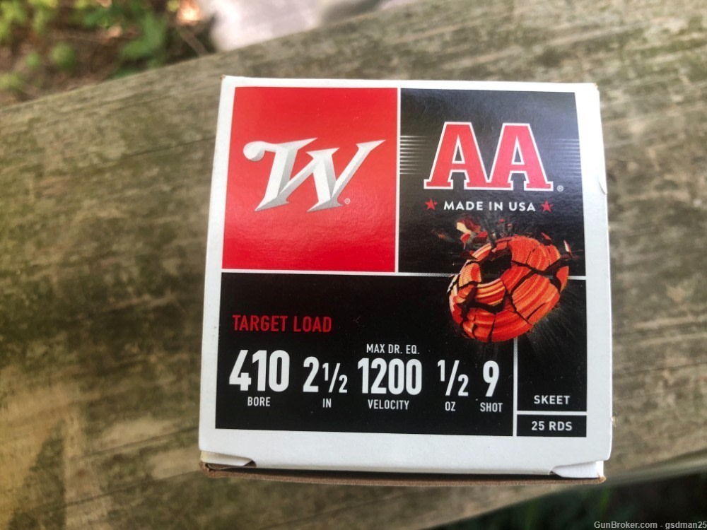 Winchester 410, 2 1/2"  #9, 1/2 oz Shot, one Box of 25-img-0