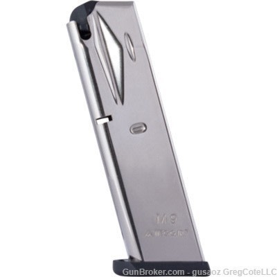 Beretta 92FS 9mm 10 RD Nickel Finish Mec-Gar Magazine * MGPB9210N-img-0