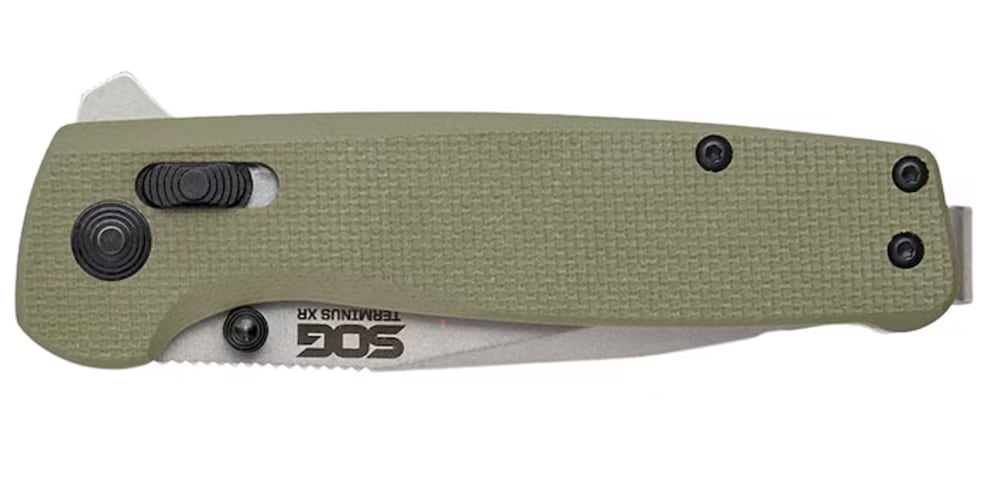 SOG Terminus XR Folding Knife CLIP POINT STONEWASHED TAN -img-2