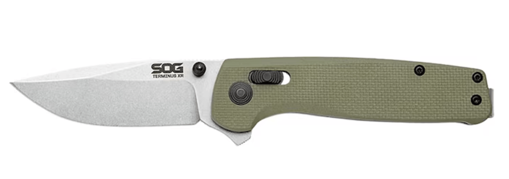 SOG Terminus XR Folding Knife CLIP POINT STONEWASHED TAN -img-0