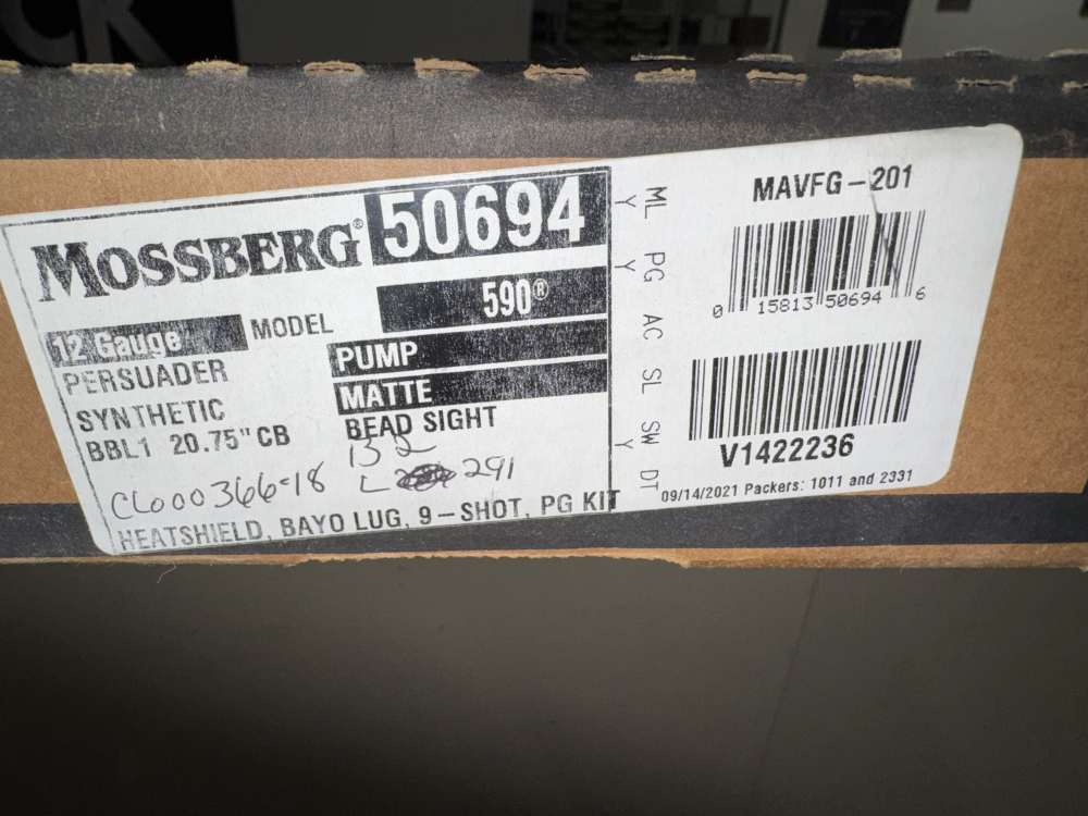 New Mossberg 590 Persuader 12 Gauge 20” Barrel Pump Shotgun 50694-img-1