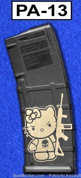 LASER ENGRAVED PMAG 30 GEN M2 - HELLO KITTY - NO CC FEE - SHIPPING TO CA-img-1