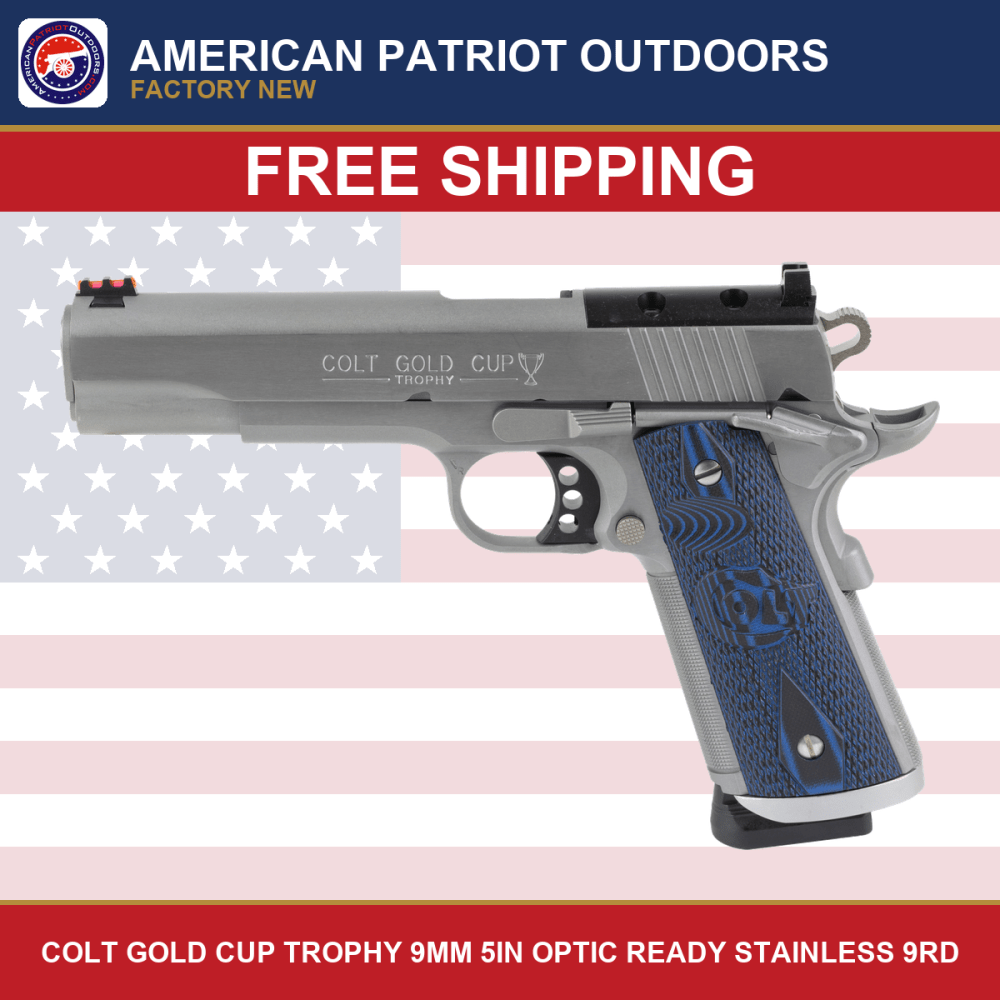 Colt Gold Cup Trophy Or 9mm Luger 5in 9rd Stainless-img-0
