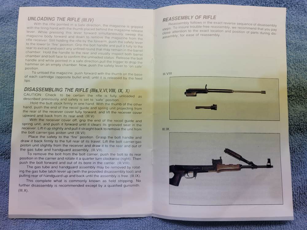 Vintage MAK-90 7.62 x 39 Semi-auto Rifle Instruction Owner’s Manual-img-1