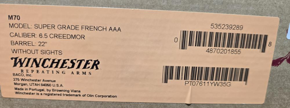 WINCHESTER 70 SUPER GRADE FRENCH AAA WALNUT 6.5 CREEDMOOR NEW RARE -img-8