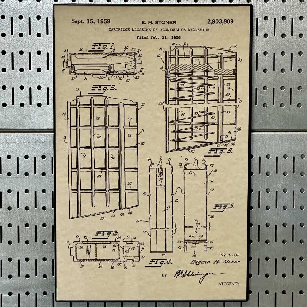 Eugene Stoner AR-15 Waffle Magazine Patent Poster 11x17 - FREE SHIPPING!-img-1