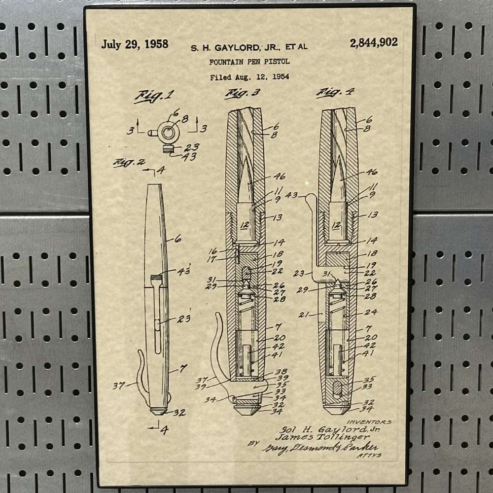 Fountain Pen Gun Patent Poster 11x17 - FREE SHIPPING!-img-1